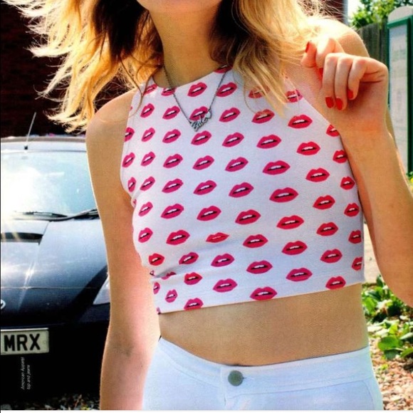 AA Printed Cotton Spandex Jersey Sleeveless Crop