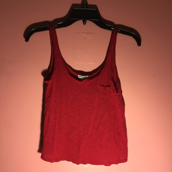 Red Flowy crop tank