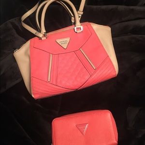 Guess medium satchel and wallet
