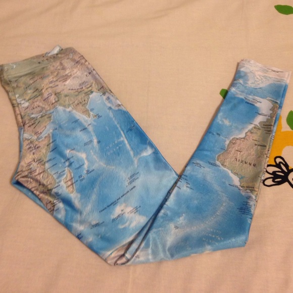 Black Milk Clothing World Map Leggings RARE!