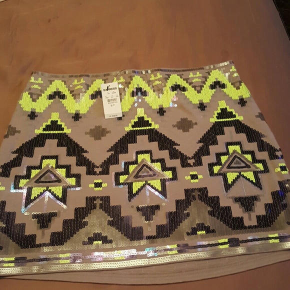 Express Aztec Sequin Skirt