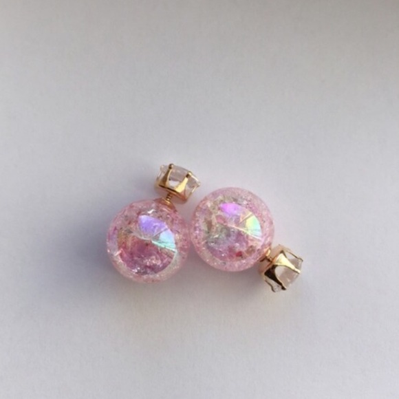 Candy Color Double Side Round Ball Earrings New - Picture 2 of 3