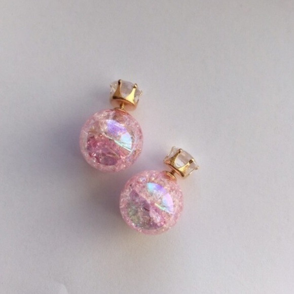 Candy Color Double Side Round Ball Earrings New - Picture 3 of 3