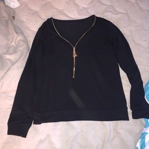 Black zipper long sleeve