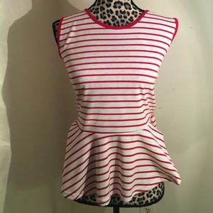 Red stripped peplum top
