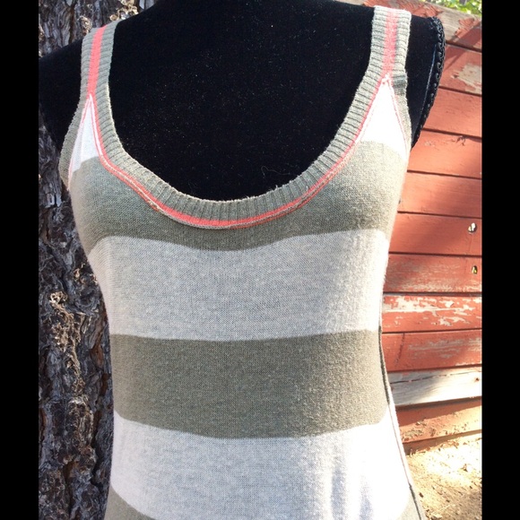 Michael Stars Striped Sweater Tank Dress Top - Picture 2 of 4