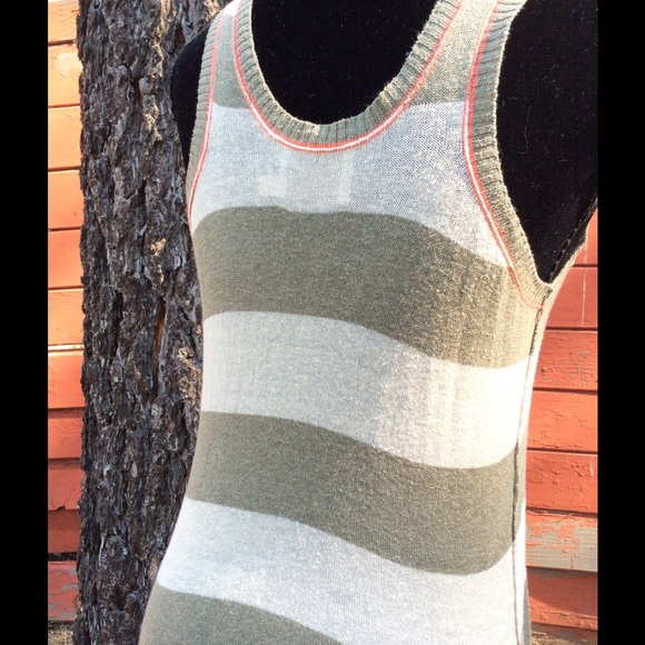 Michael Stars Striped Sweater Tank Dress Top - Picture 3 of 4