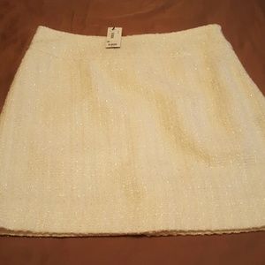 Limited ivory tweed skirt
