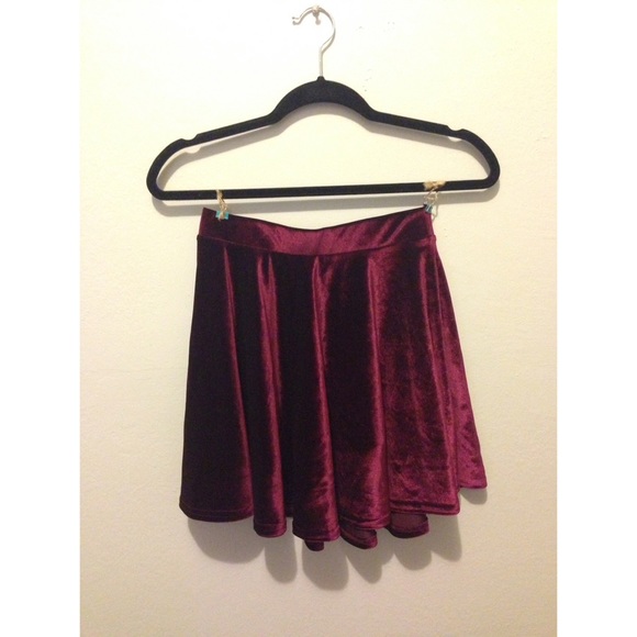 Velvet Burgundy Skirt