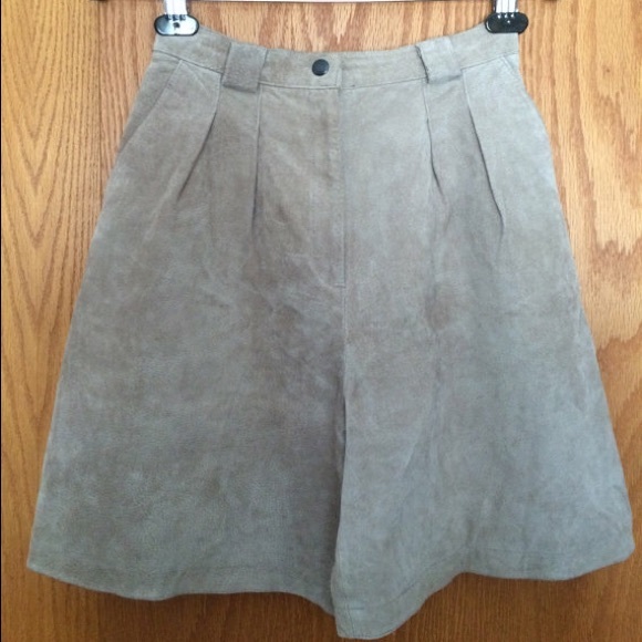 Vintage High Waist Suede Shorts - Festival/Boho