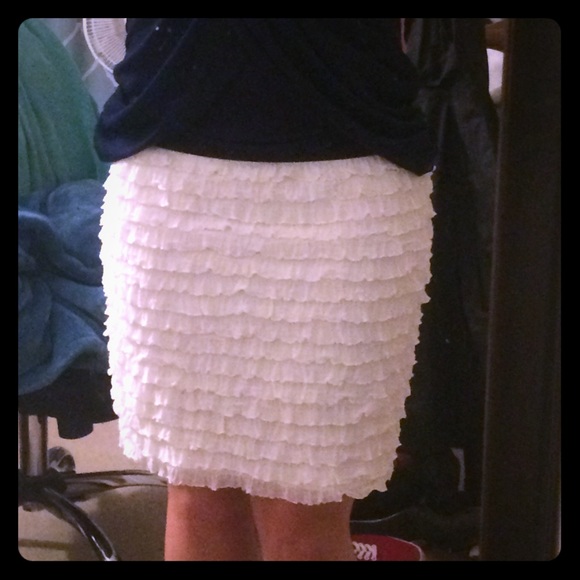 White chiffon skirt