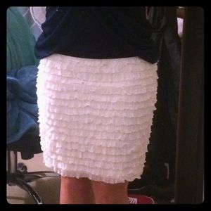White chiffon skirt