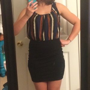 Dress with chiffon top black bottom