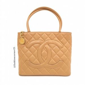 Authentic Chanel Caviar Medallion Tote