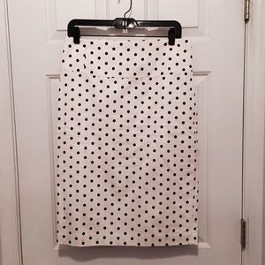Express white polka dot pencil skirt
