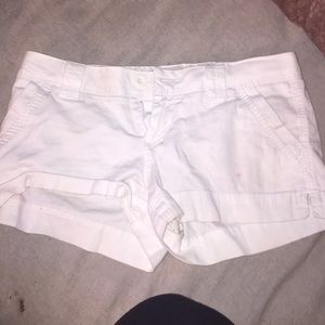 Stretchy White "So" shorts