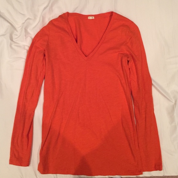 J. Crew orange long sleeve shirt
