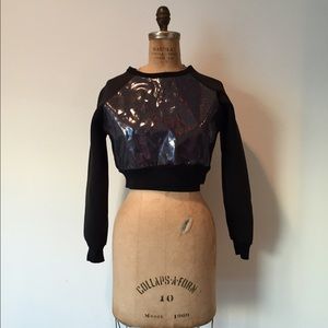 Reflective Unif cropped sweater