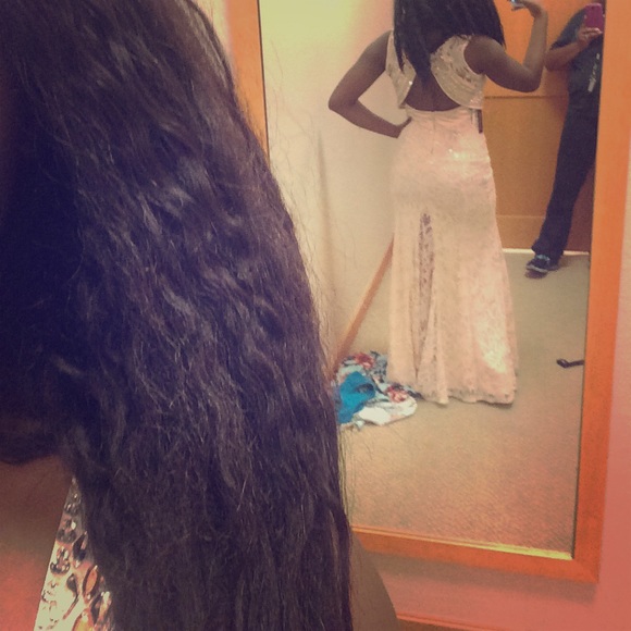 Light pink Lace Prom Dress