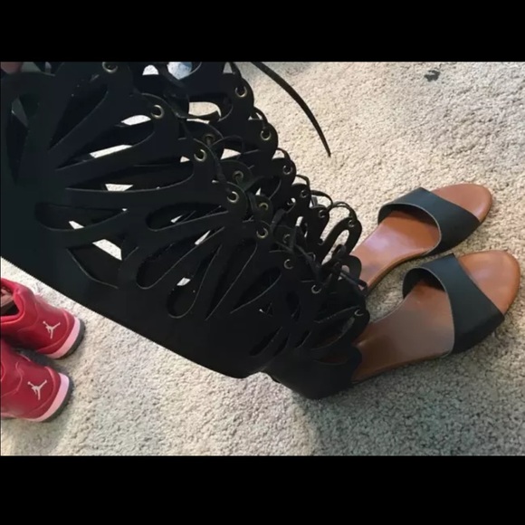 Knee high gladiator sandals