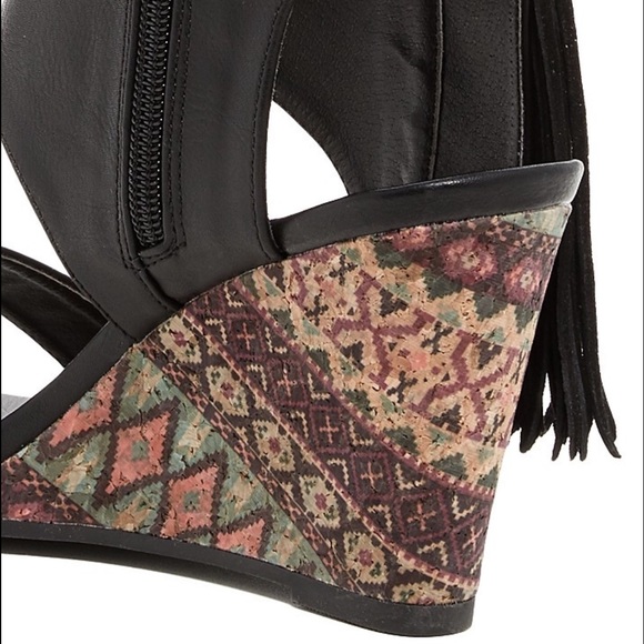 Rampage Wedge Fringe Sandals - Picture 2 of 3