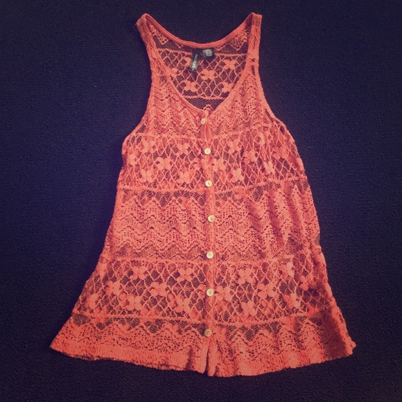 Full Tilt Coral Lace Top