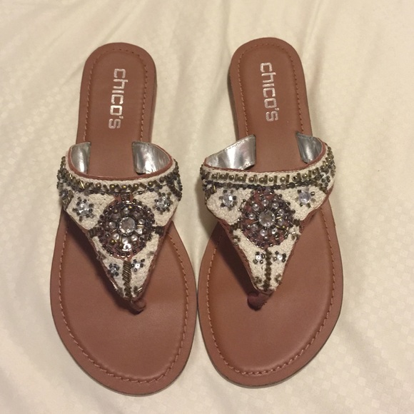 Chicos beaded flat sandals