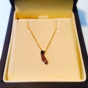 Gold California Necklace with Diamond (14kt)