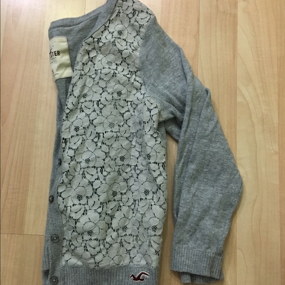 Hollister Grey Lace Cardigan