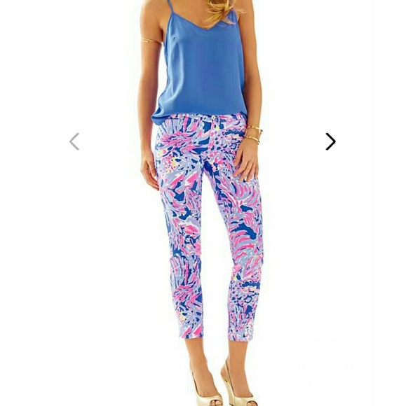 Lilly Pulitzer Pants - Lilly Pulitzer Iris Blue Shrimp Chic Ankle Pant 0