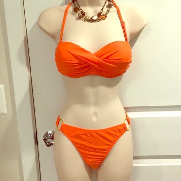 Bright Orange Bandeau Bikini 🌴🍊🍍 - Picture 1 of 4