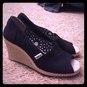 Black Toms Wedges