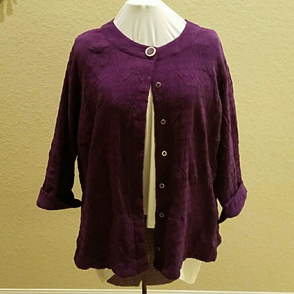 SALE ** Jacket - Purple swirl texture 3/4 sleeve