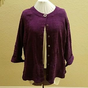SALE ** Jacket - Purple swirl texture 3/4 sleeve