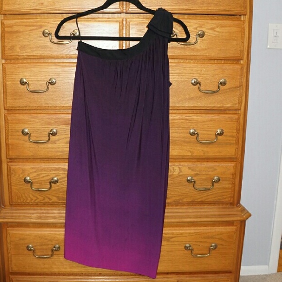 One shoulder ombre dress