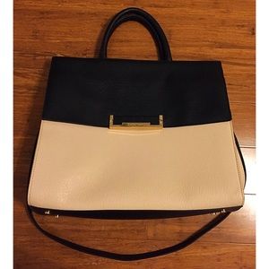 Ivanka Trump Cream/Black Purse With Gold Accents