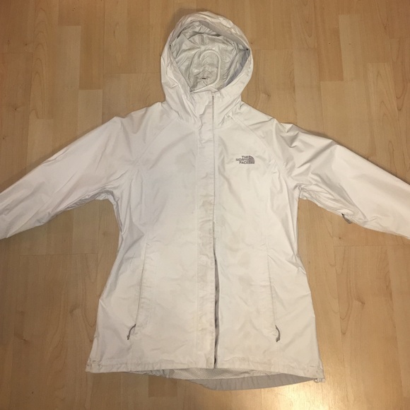 White north face wind breaker
