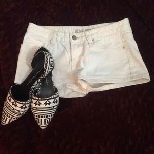 Cute white studded shorts