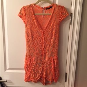 Ark & Co orange lace romper