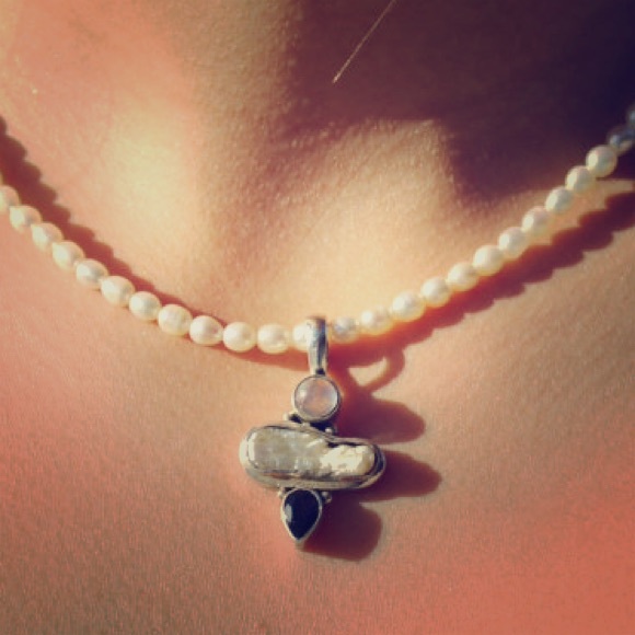 Sterling silver pearl necklace