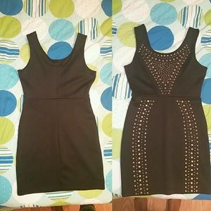 Black gold studded dress