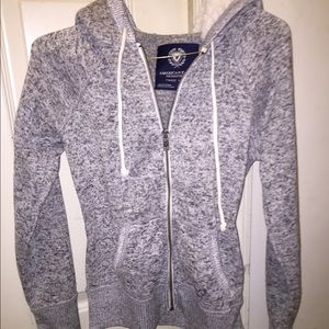 American eagle gray zip up hoodie for summa nights