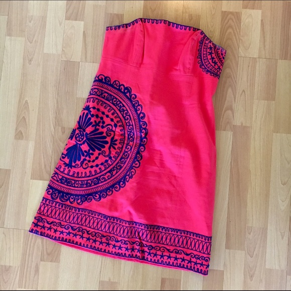 Lilly Pulitzer Melon & Navy Embroidered Dress