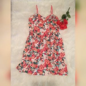 White & Pink Floral Dress