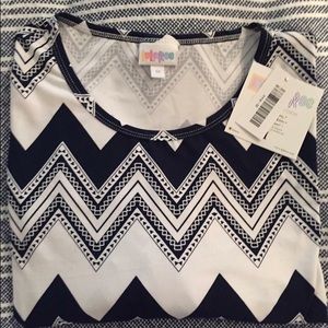 Medium navy and white chevron Irma