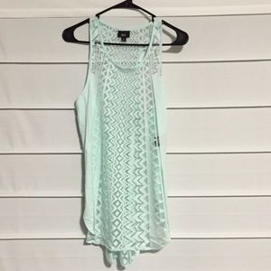 Teal Aztec print razorback tank top!!