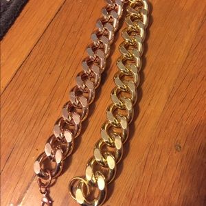 Yellow and Rose Gold Chain Bracelets
