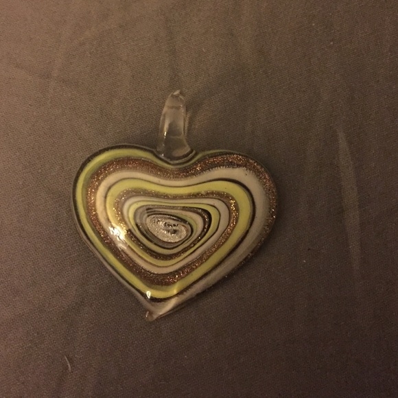 Blown glass heart pendant