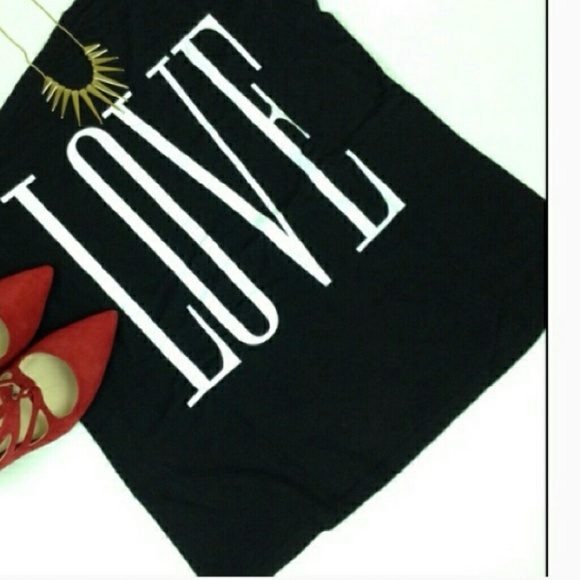 Off-the-Shoulder LOVE Tee - Picture 2 of 2