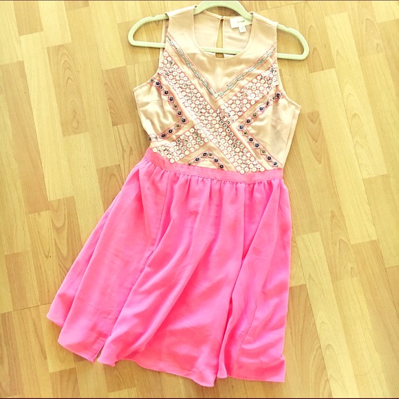 Pink & Cream Dress with Sparkle